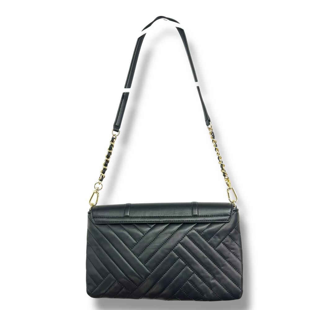 NEW!!! TORY BIRCH Alexa Quilted Shoulder Bag Clutch Black Designer OldMoney - Picture 2 of 4